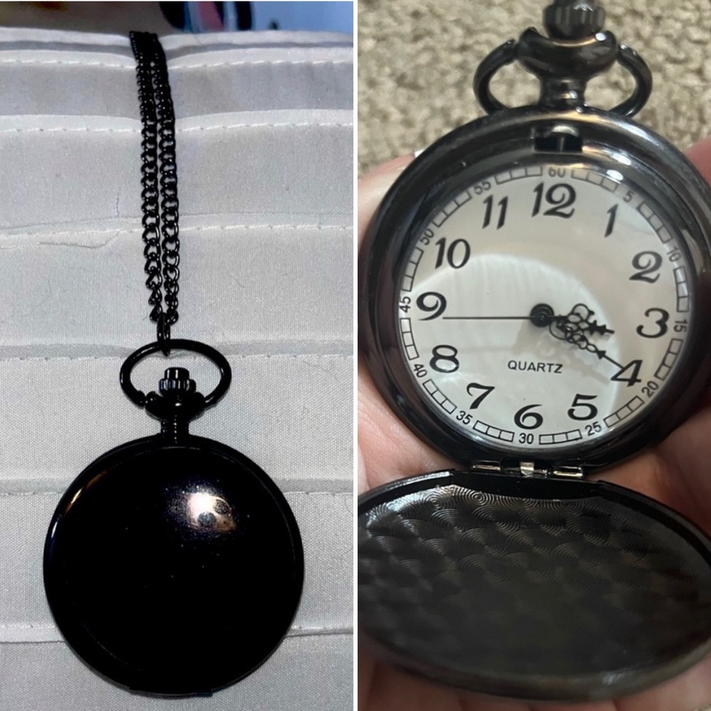 Black Pocket-Watch with Chain